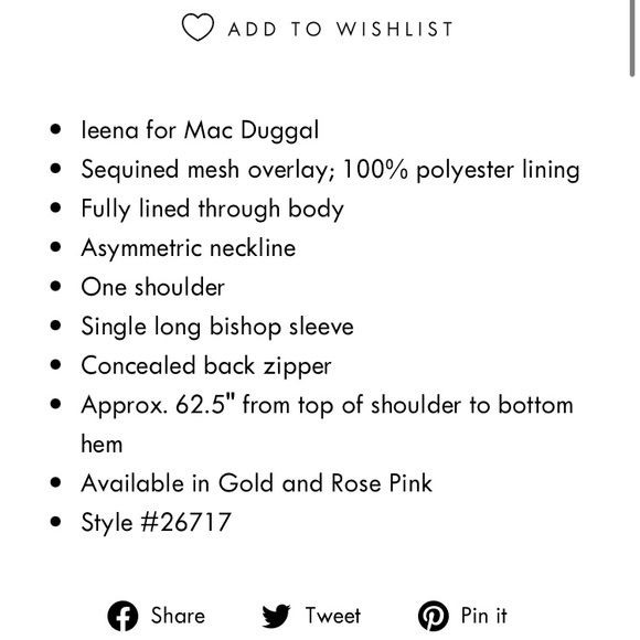 Ieena Mac Duggal Sequin Rose Gold One Shoulder Bishop Sleeve Gown Size 8 NEW - Picture 11 of 12